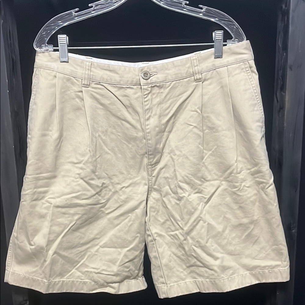 Lands' End Men's Khaki Flat Front Shorts